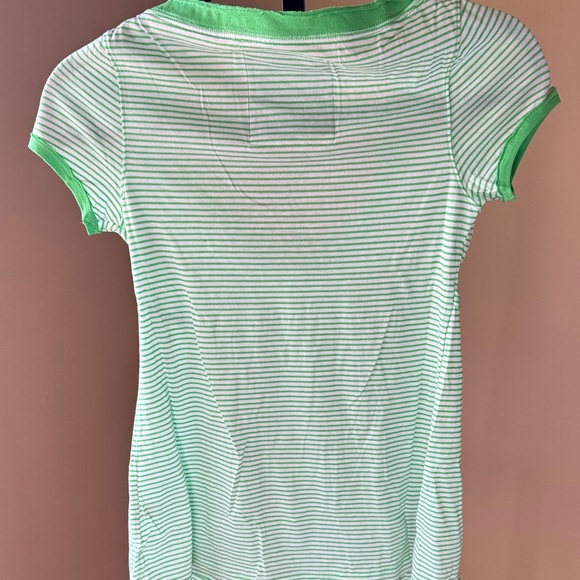 Poof Excellence Light Green Striped Short Sleeve Tee - Picture 3 of 3